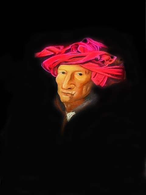 Man in a Red Turban, Jazzfest 2007, by Essex Garner